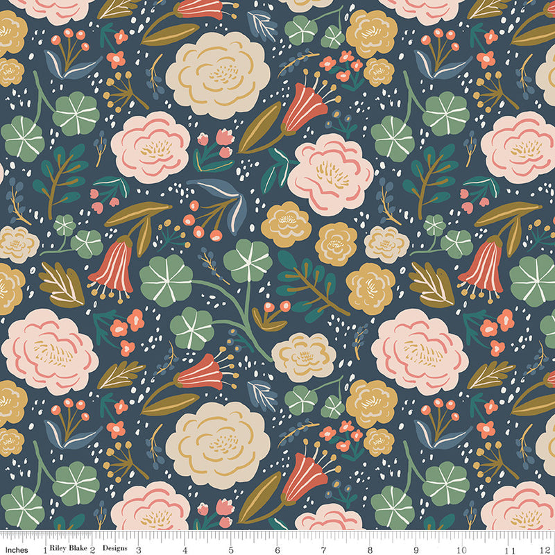 Ivy Reese Main Navy Yardage by Deena Rutter for Riley Blake Designs | C16600-NAVY