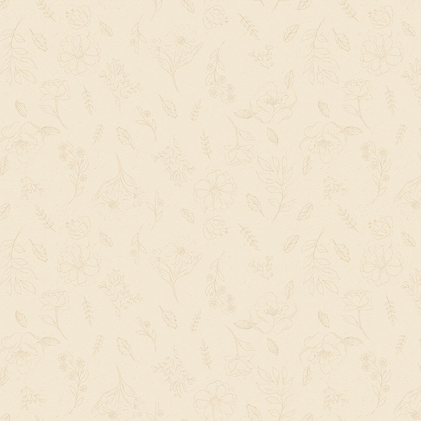 Orchard House Sketch Floral Cream Yardage by Heather Peterson for Riley Blake Designs | C17722-CREAM