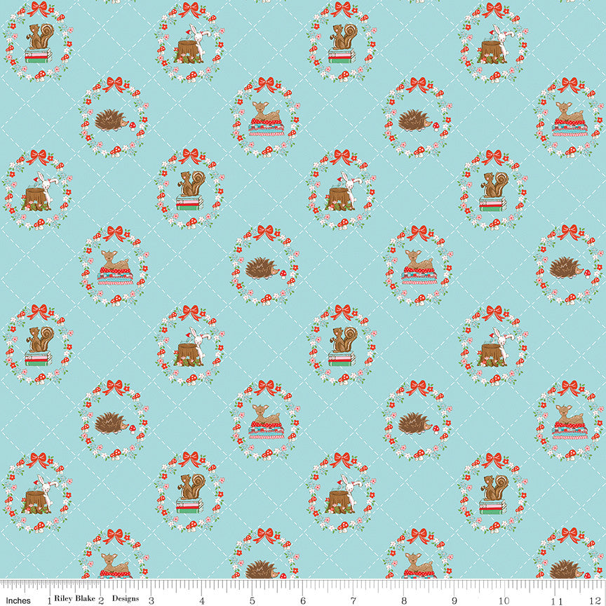 Whimsical Woodland Animals Aqua Yardage by Tasha Noel for Riley Blake Designs | C17641-AQUA