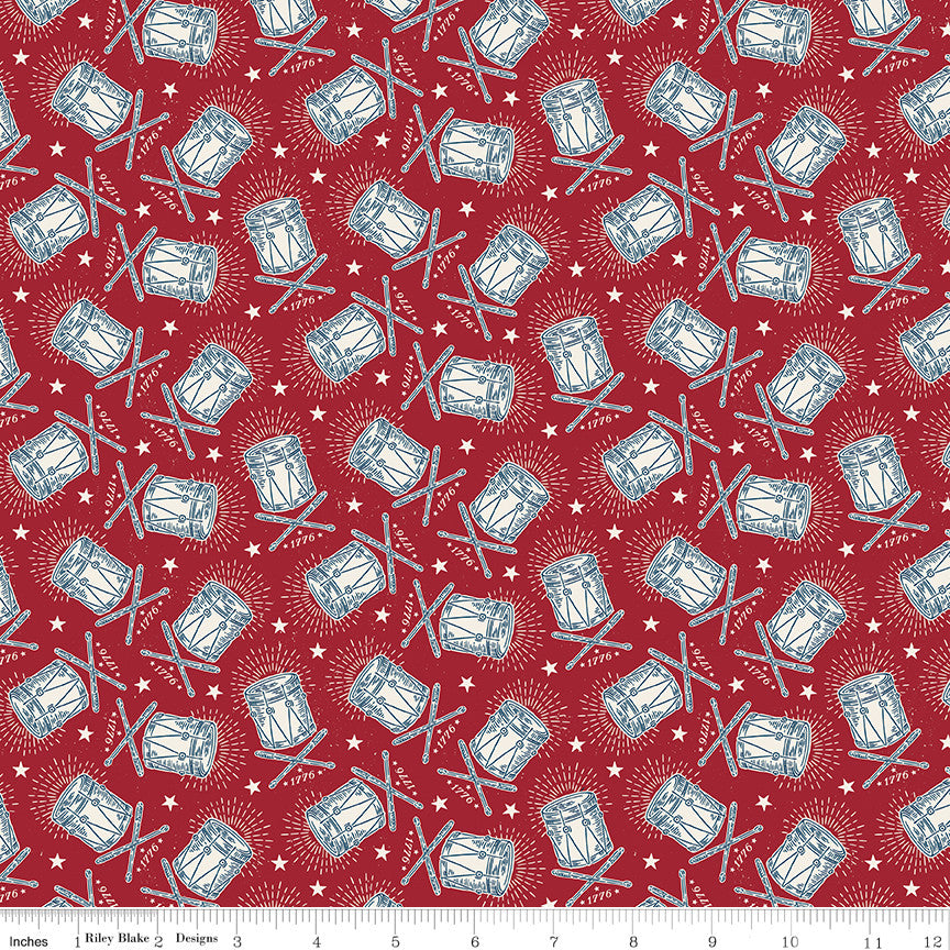 Independence Drums Cherry Tart Yardage by the RBD Designers for Riley Blake Designs | C17335-CHERRYTART