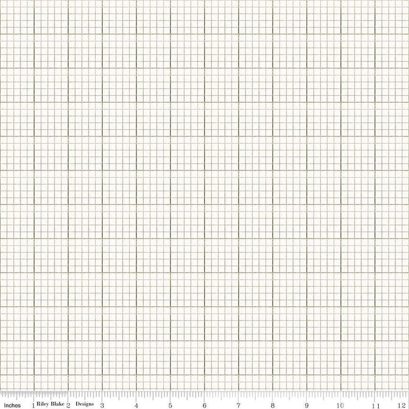 Journal Basics Gray Graph Paper Yardage by J Wecker Frisch for Riley Blake Designs | C13051 GRAY Cut Options Available
