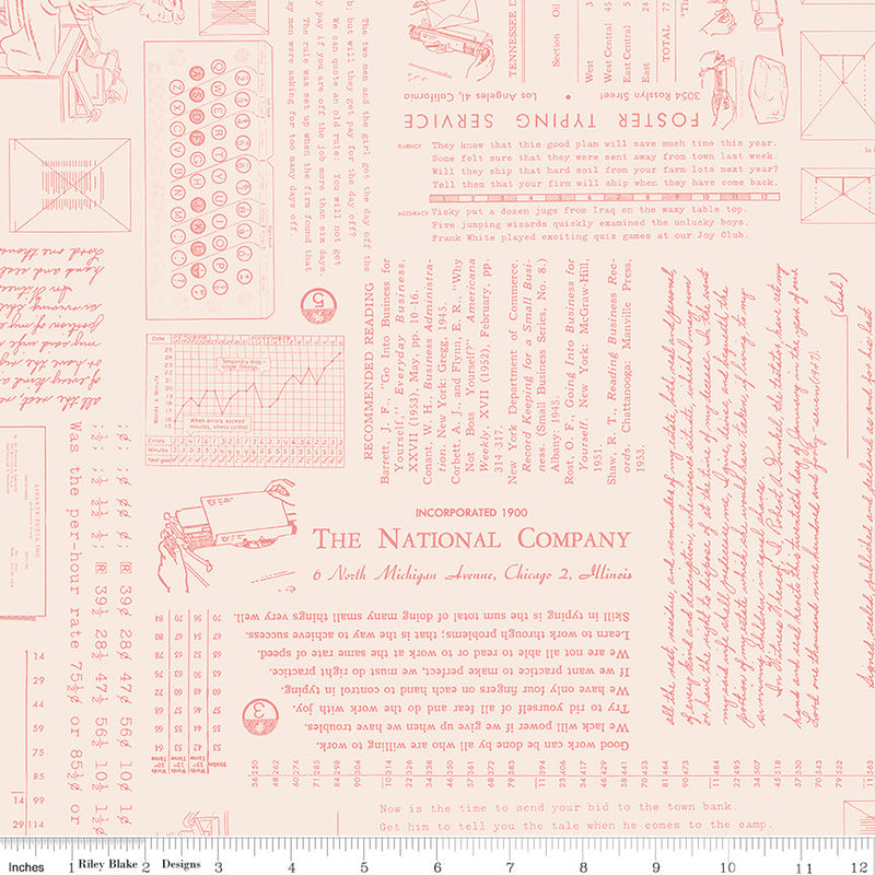 PRESALE TYPE/ography Background Coral Yardage by Lori Holt of Bee in My Bonnet for Riley Blake Designs | C16851-CORAL