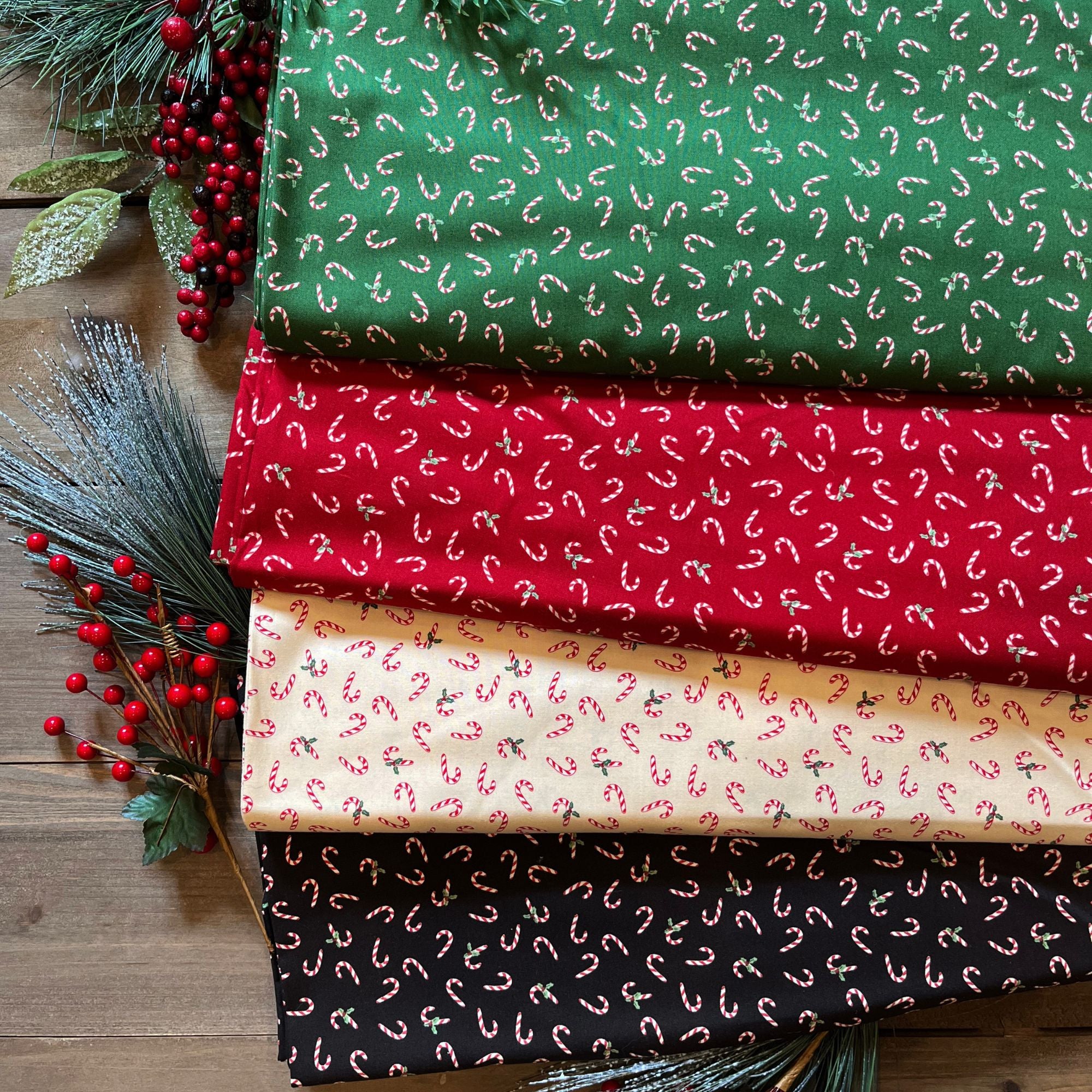 PRESALE Holiday Cheer Custom Fat Quarter Bundle Candy Cane by Stacy Iest Hsu for Moda Fabrics | 4 FQs | Curated Bundle
