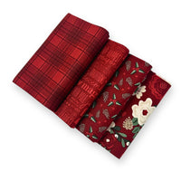 Fat Quarter Bundle Red | Evergreen Wishes by Traci Reed for Riley Blake Designs | 4 Fat Quarters | Curated Bundle