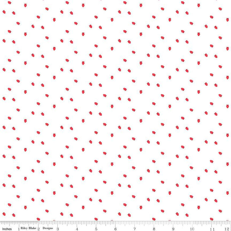 Cheerfully Red White Berries Yardage by Christopher Thompson for Riley Blake Designs | C13317 WHITE