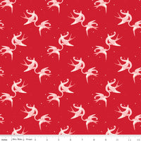 Letters to Cupid Love Birds Red Yardage by My Mind's Eye for Riley Blake Designs | C16981-RED