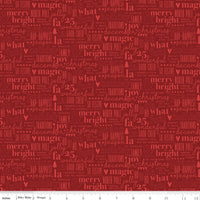 Evergreen Wishes Text Red Yardage by Traci Reed for Riley Blake Designs | C17813-RED