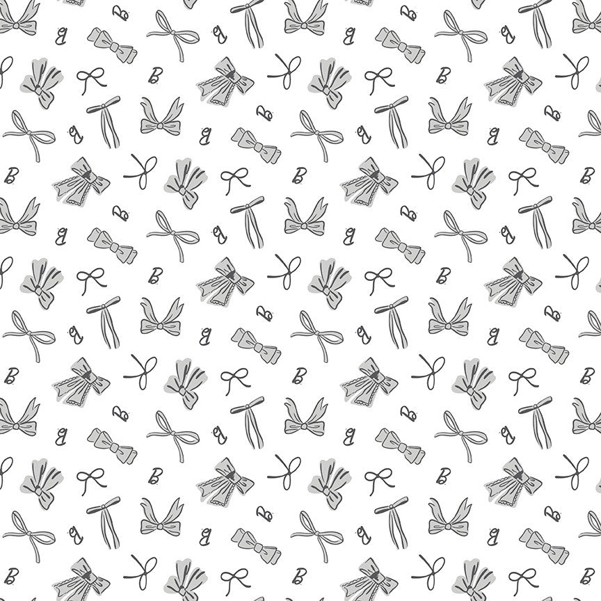 Barbie Vintage Bows White Yardage by Riley Blake Designs | C16893-WHITE