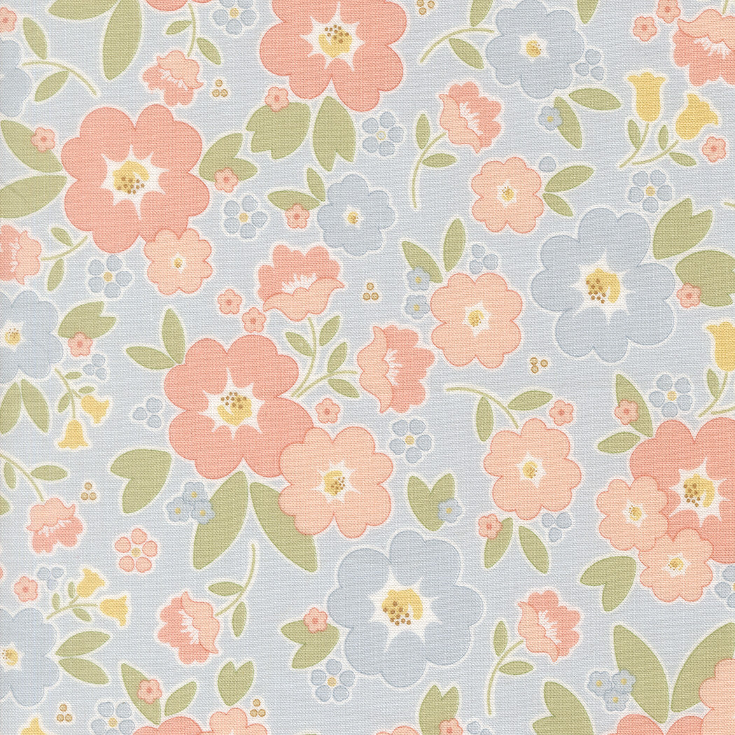 PRESALE Handmade Sweetness Vintage Blooms Sky Yardage by Heather Briggs of My Sew Quilty Life for Moda Fabrics | 31790 22