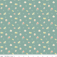 New Beginnings Teal Sweet Peas Yardage by Sandy Gervais for Riley Blake Designs | C15752-Teal