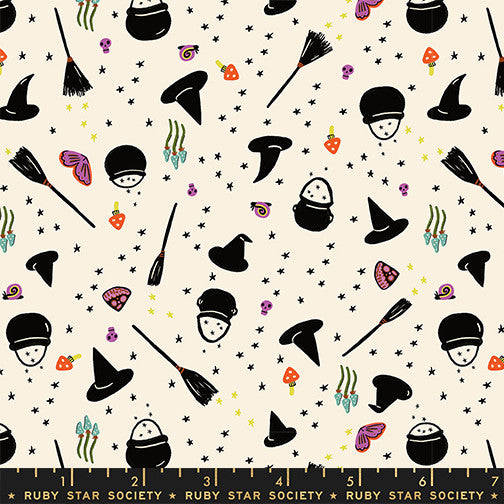 PRESALE Freaky Familiars Witchy Woman Natural Yardage by Ruby Star Society | RS5195 11