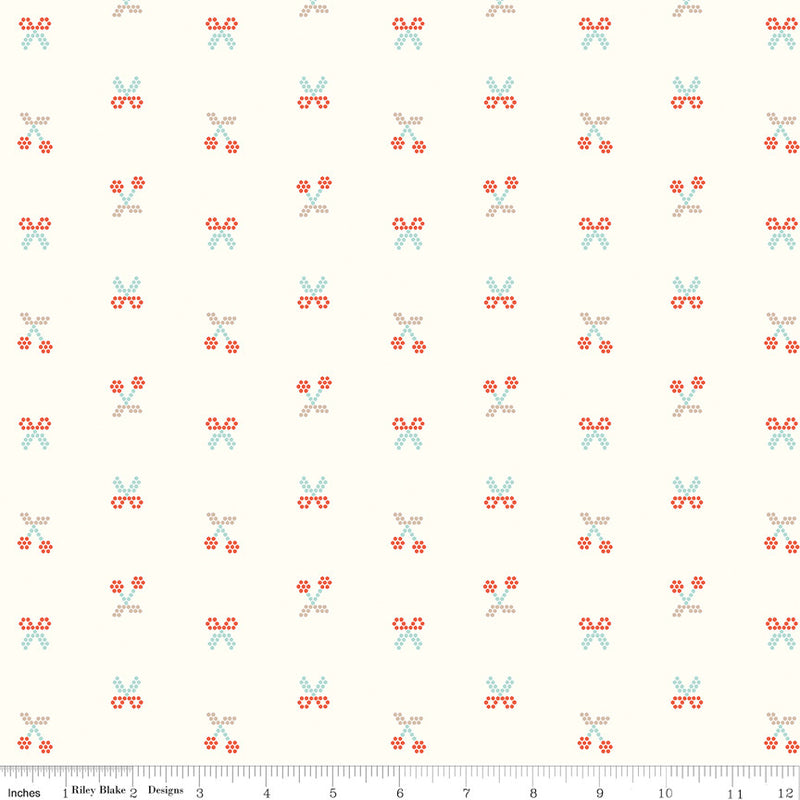 Sunsetridge Scissors Cream Yardage by Minki Kim for for Riley Blake Designs | C15733-CREAM