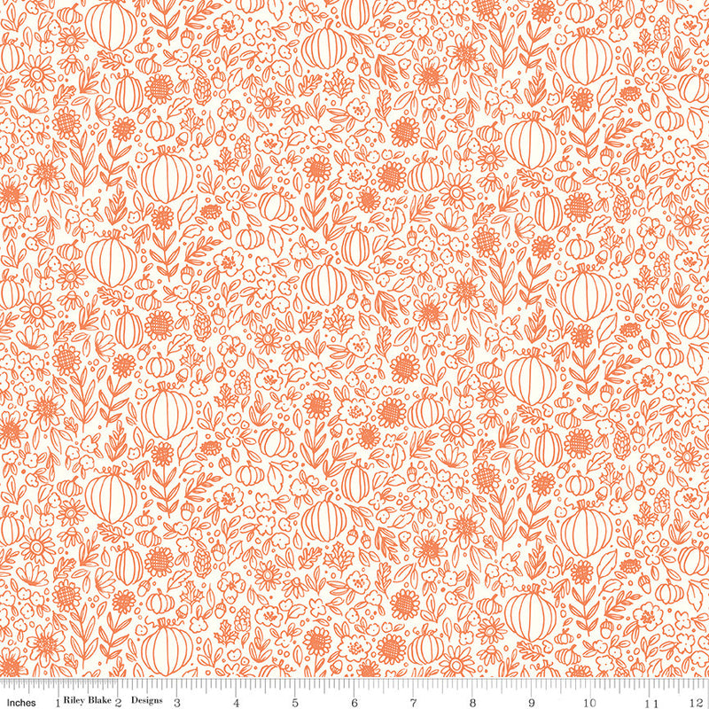 Happy Fall Days Floral Outline Cloud by Kelsey Carlson for Riley Blake Design | C16344-CLOUD