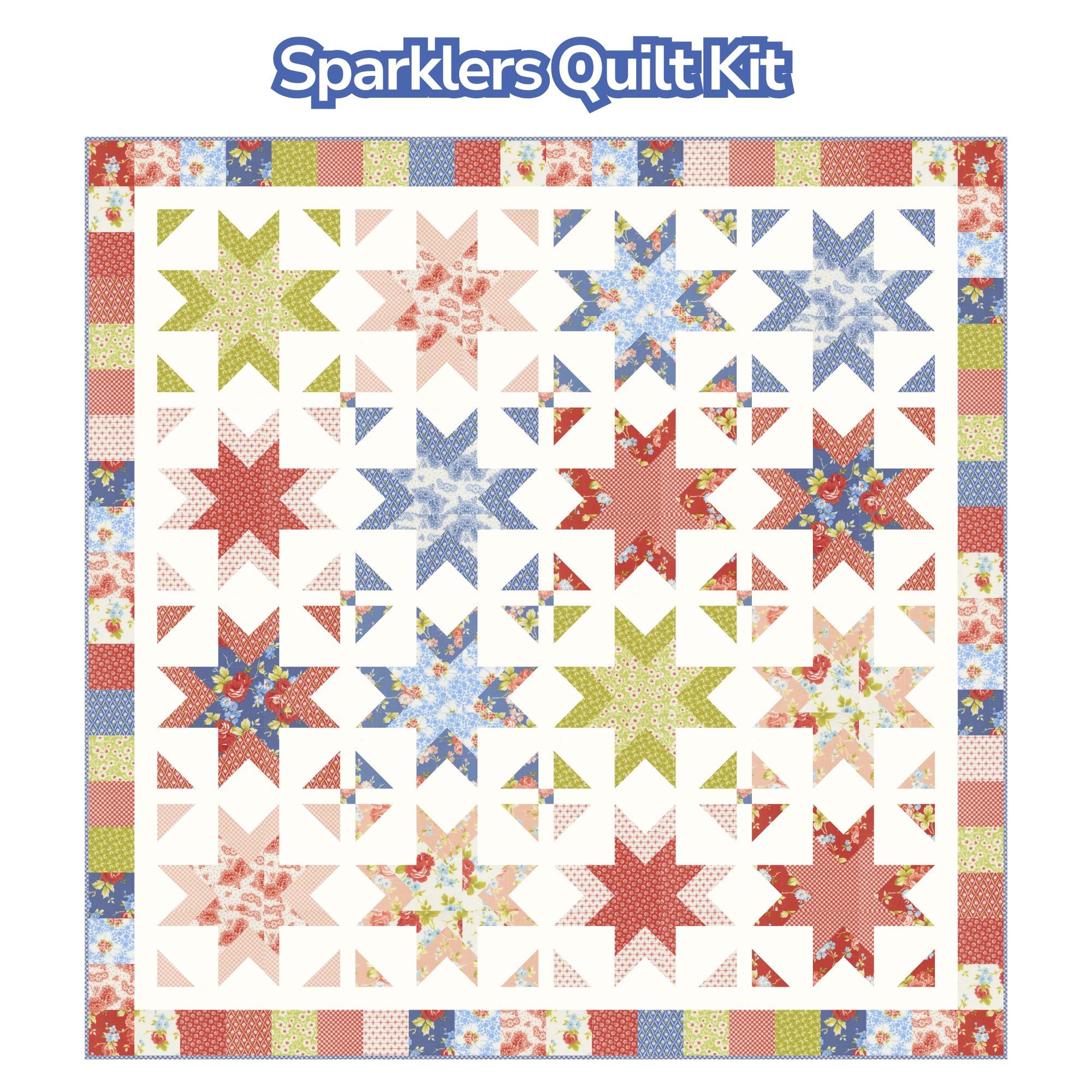 PRESALE Sparklers Custom Quilt Kit with Rosie by Fig Tree & Co for Moda Fabrics | Quilt Size 60" x 60"