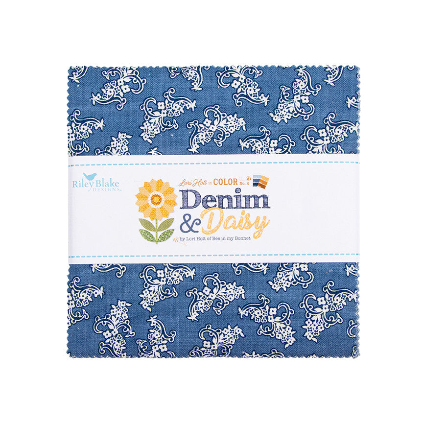 PRESALE Denim & Daisy 5" Stacker by Lori Holt of Bee in my Bonnet for Riley Blake Designs | 42 Pcs | 5-18130-42