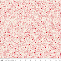 Letters to Cupid Ditsy Floral Cream Yardage by My Mind's Eye for Riley Blake Designs | C16984-CREAM