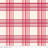 Heirloom Red Plaid Cream Yardage by My Mind's Eye for Riley Blake Designs | C14344 CREAM Quilting Cotton Fabric