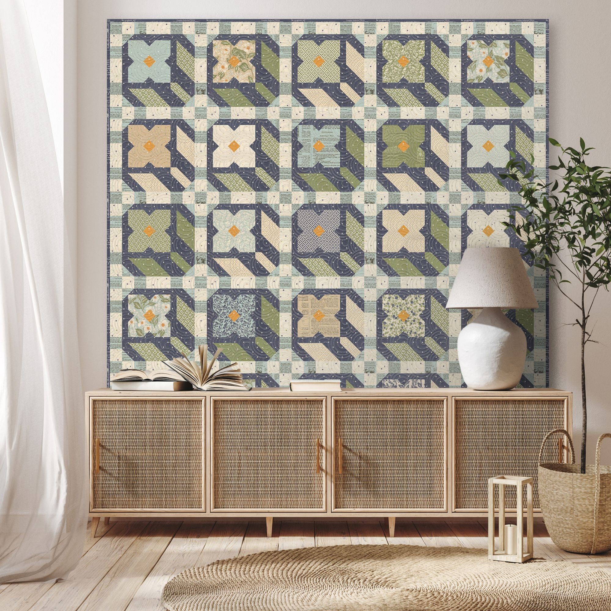 PRESALE Flower Press Custom Quilt Kit With True Love by Lella Boutique for Moda Fabrics | Quilt Size 72 1/2” x 72 1/2”