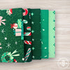 Tiny Christmas Custom Fat Quarter Bundle Green by Lizzy House for Moda Fabrics | 5 Fat Quarters