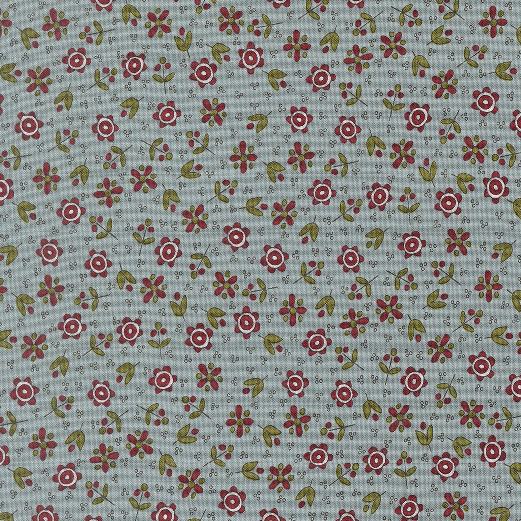 PRESALE Chilly Christmas Flowers Storm Yardage by Sweetwater for Moda Fabrics | 55712 15