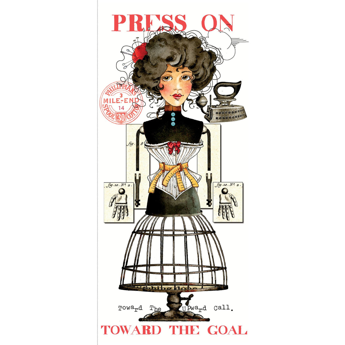 PRESALE She Who Sews–The Maker Press On Wall Panel by J. Wecker Frisch for Riley Blake Designs | Panel size 24" x 54" | PD18522-PANEL