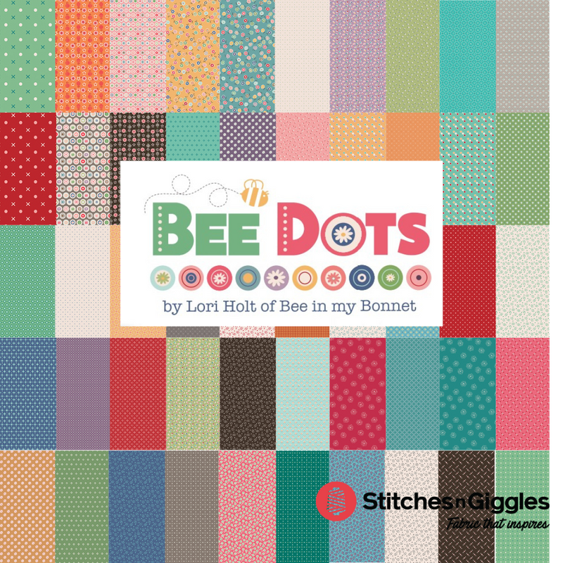 Bee Dots Alpine Lucille Yardage by Lori Holt for Riley Blake Designs | C14181 ALPINE