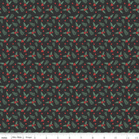 Evergreen Wishes Holly Berries Black Yardage by Traci Reed for Riley Blake Designs | C17814-BLACK