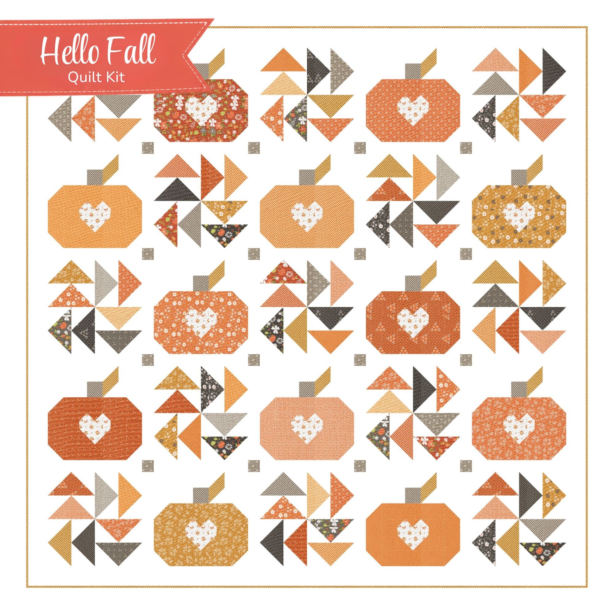 PRESALE Hello Fall Quilt Kit With Birch and Willow by Sherri & Chelsi for Moda Fabrics | Quilt Size 71 1/2" x 71 1/2"