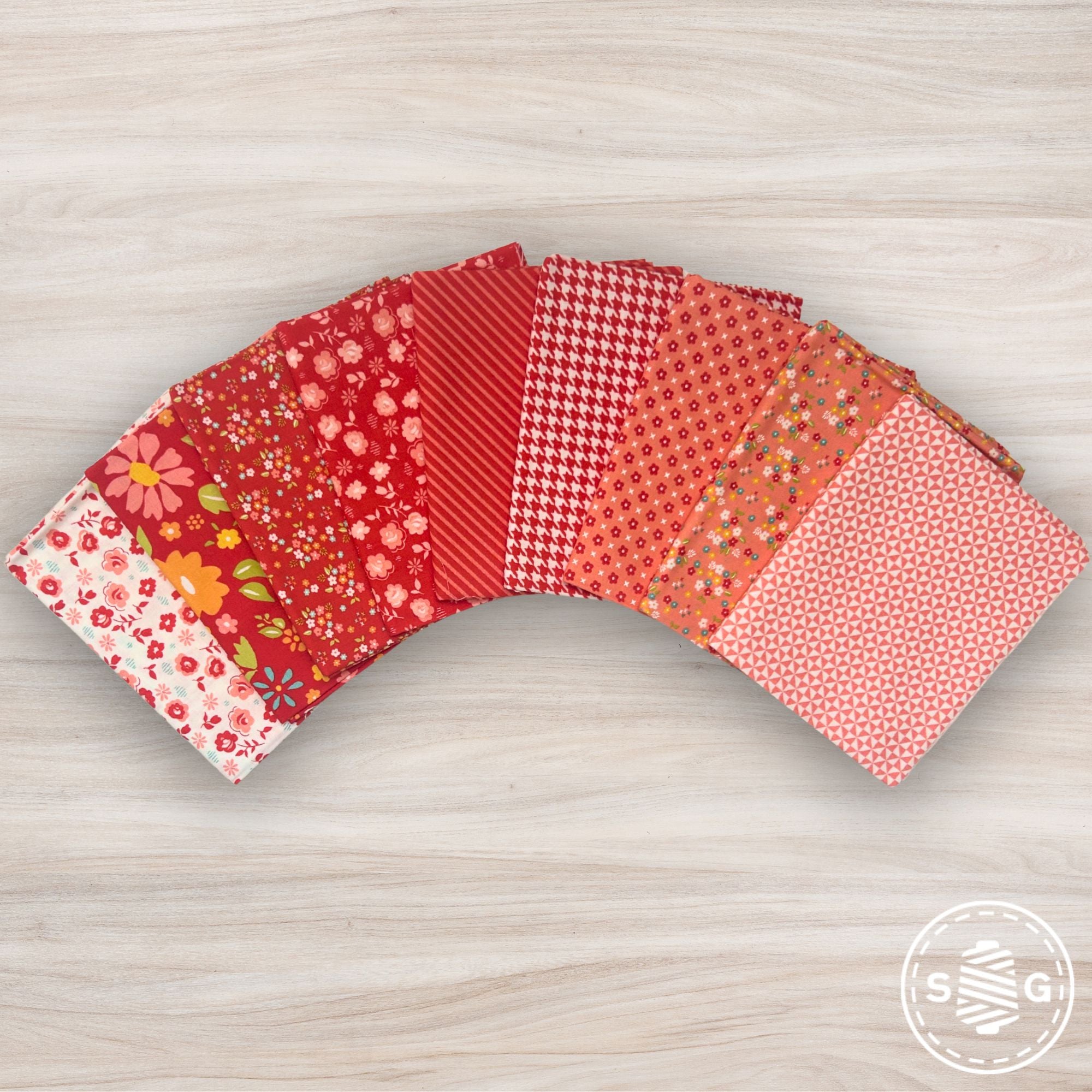 Delightfully Yours Custom Fat Quarter Bundle Red by Sherri & Chelsi for Moda Fabrics  | Curated Bundle | 9 Fat Quarters