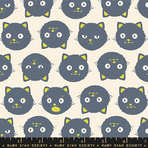 Good Spirits Scaredy Cats Natural Yardage by Ruby Star Society Halloween Fabric| RS5137 11G | Cut Options