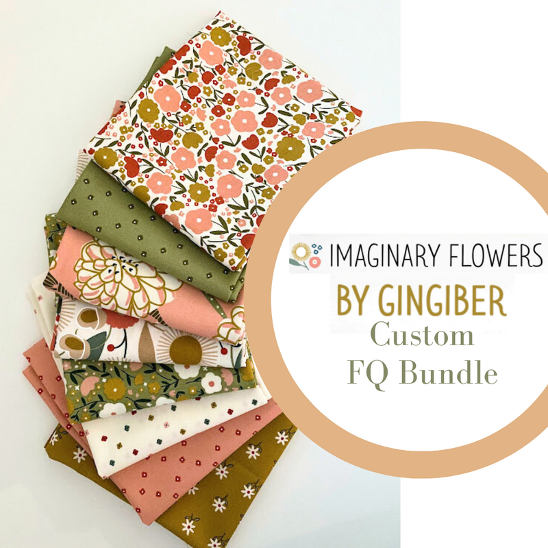 Imaginary Flowers Custom Fat Quarter Bundle by Gingiber for Moda Fabrics | 8 FQs | Curated Bundle | Modern Floral Fabric