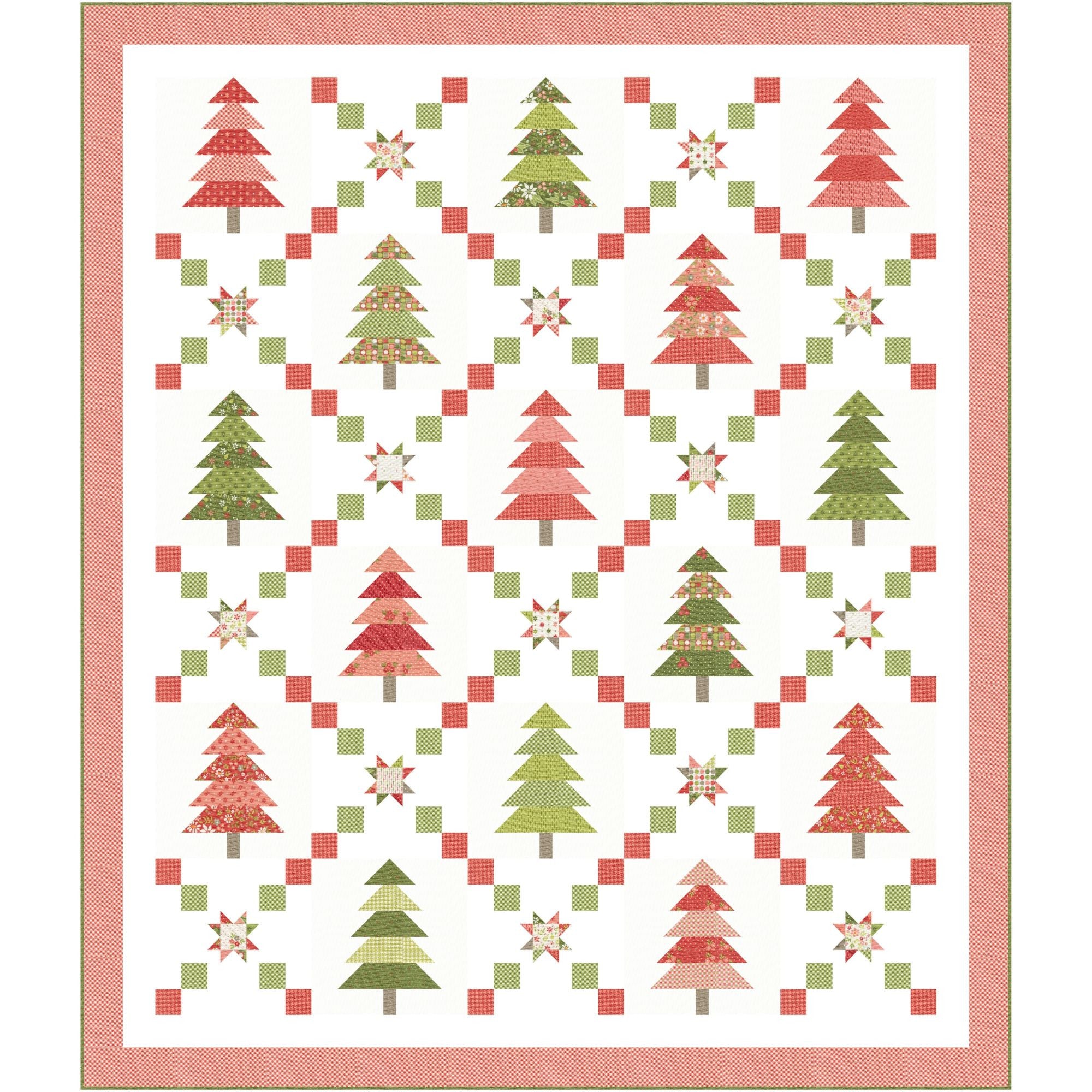 PRESALE Regal Christmas Custom Quilt Kit With Poinsettia and Pear by Sherri & Chelsi for Moda Fabrics | Quilt Size 71 1/2” x 83 1/2”