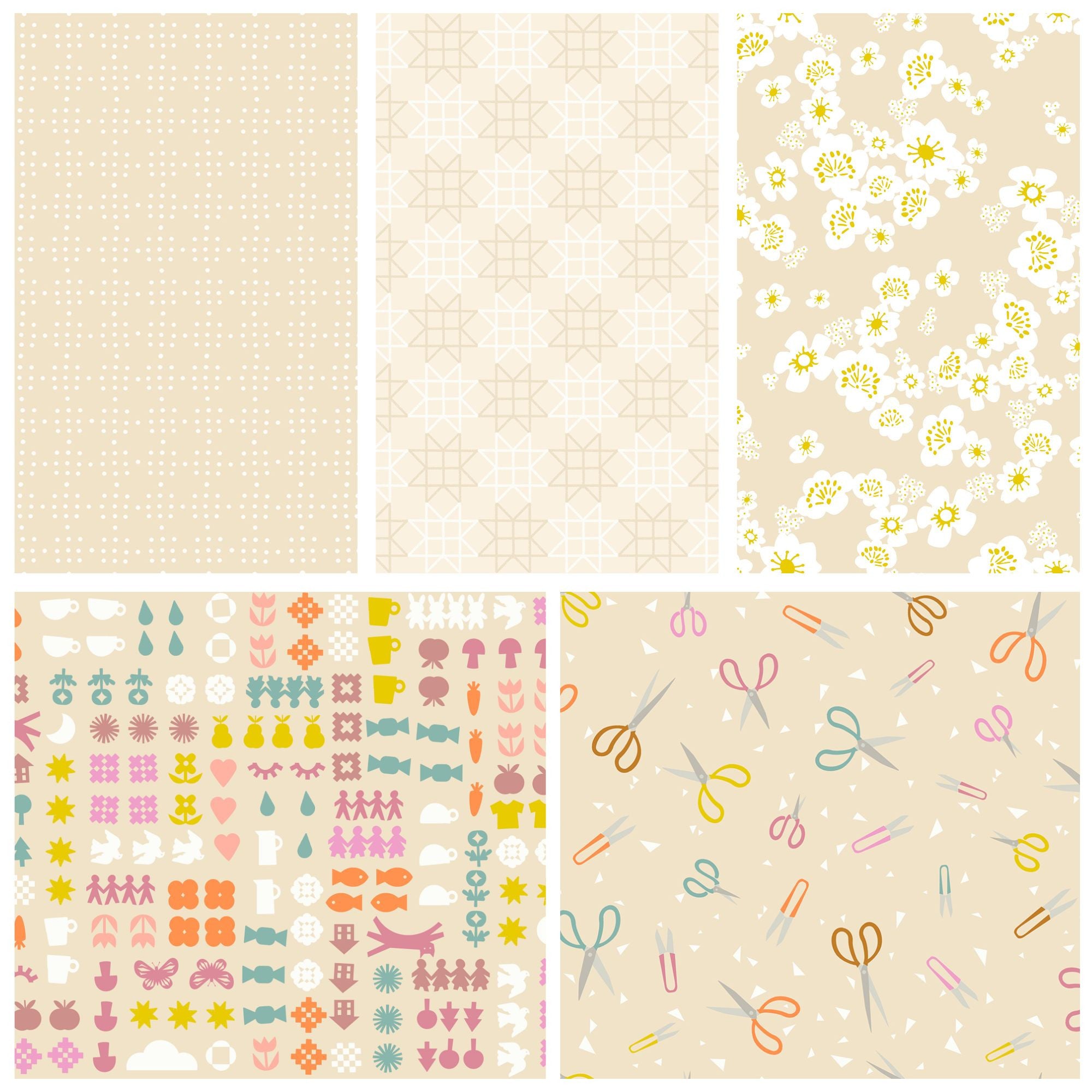 Paper Cuts 2 Custom Fat Quarter Bundle Low Volume by Rashida Coleman Hale for Ruby Star Society | 5 FQS