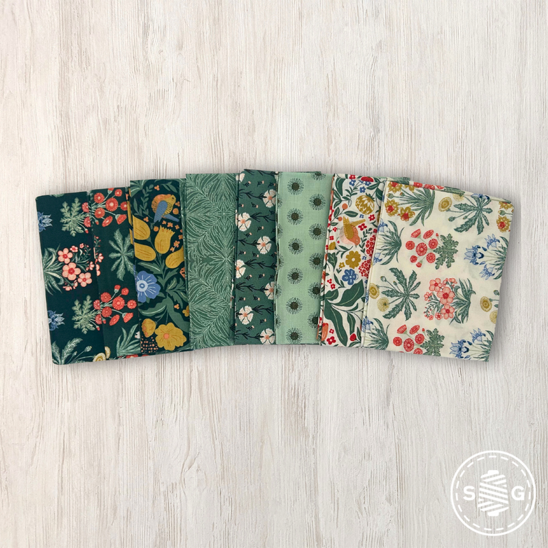 Wanderlust Custom Fat Quarter Green Colorway Bundle by Danelys Sidron for Riley Blake Designs | Curated Bundle 8 FQs