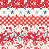 Freedom Garden Cheater Print Red Yardage by My Mind's Eye for Riley Blake Designs | C15626-RED