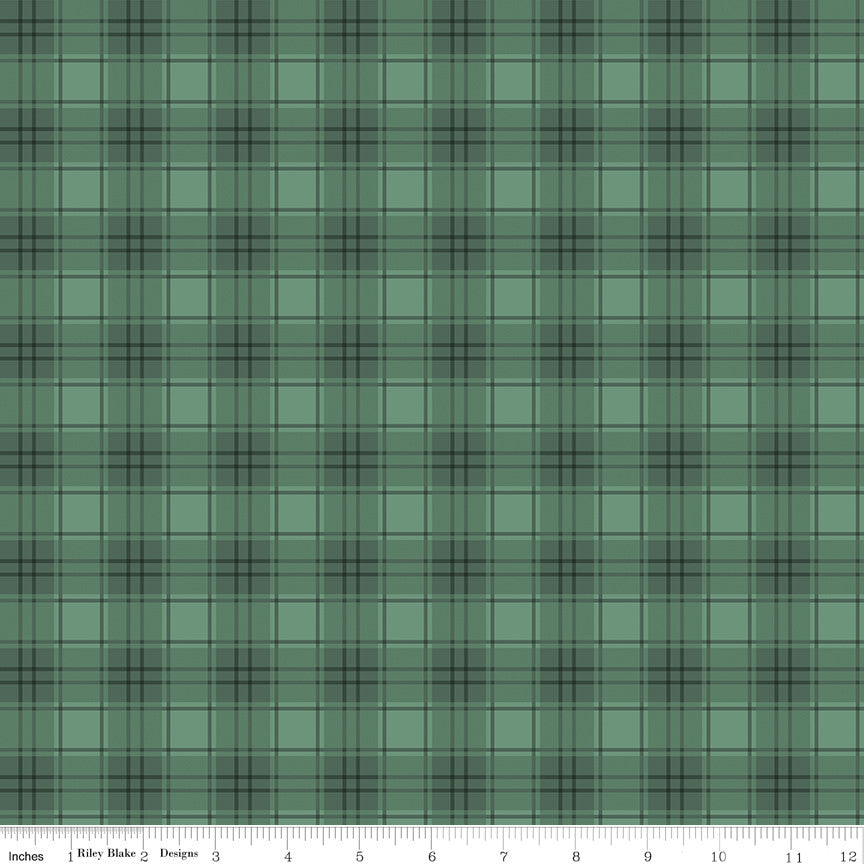 PRESALE Evergreen Wishes Plaid Green Yardage by Traci Reed for Riley Blake Designs | C17815-GREEN