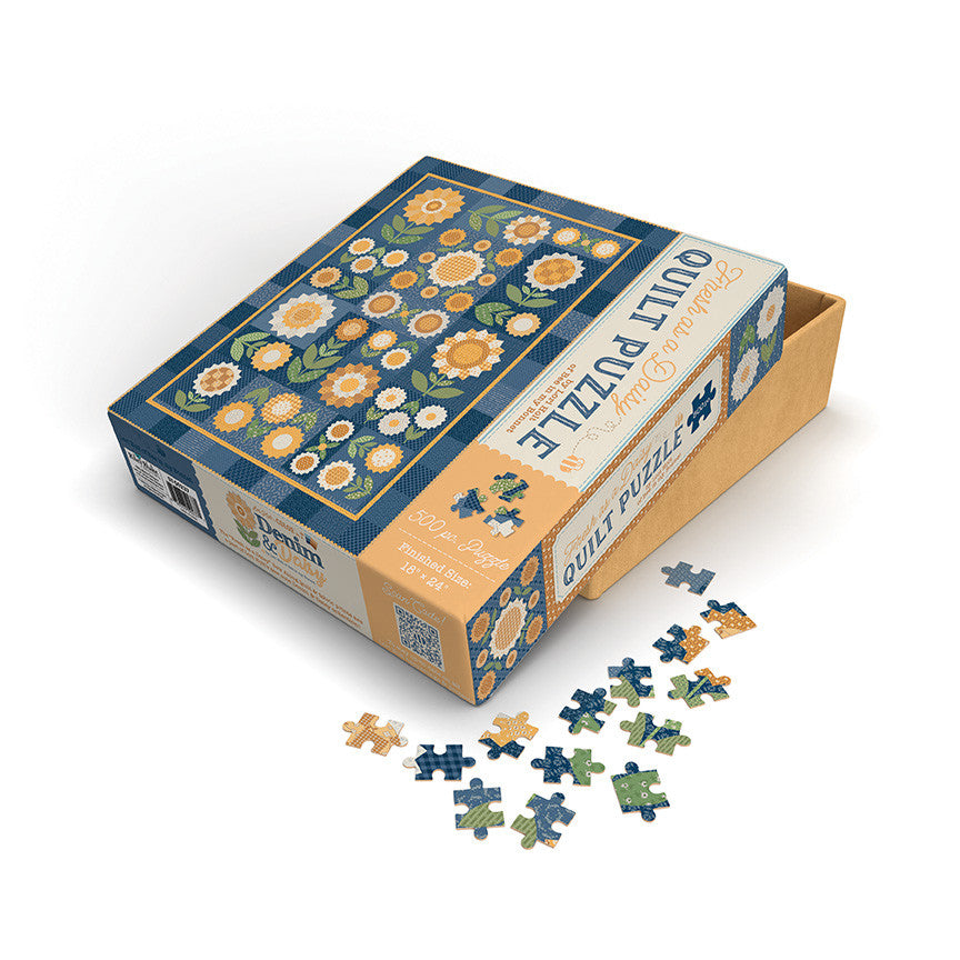 PRESALE Denim & Daisy Fresh as a Daisy Quilt Puzzle by Lori Holt of Bee in my Bonnet | FG-50849