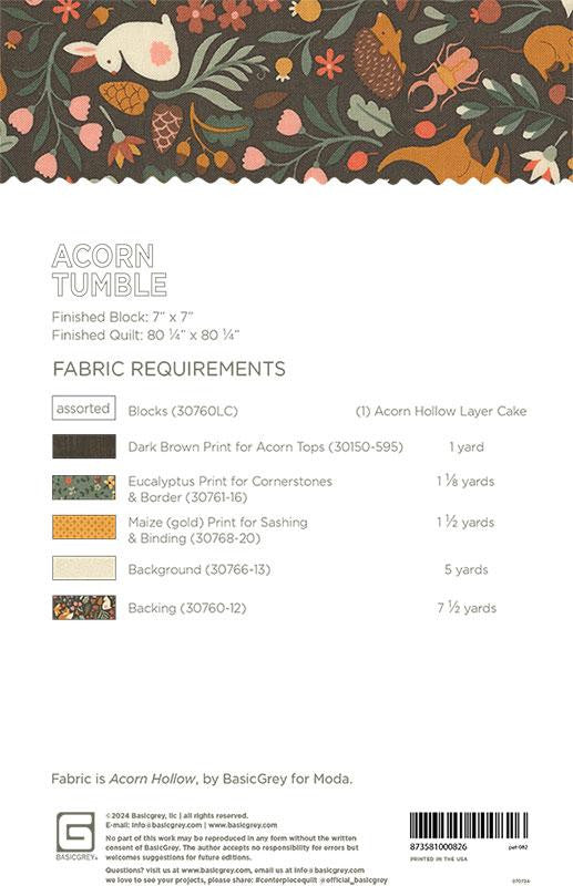 Acorn Tumble Quilt Pattern by BasicGrey | BG PAT082