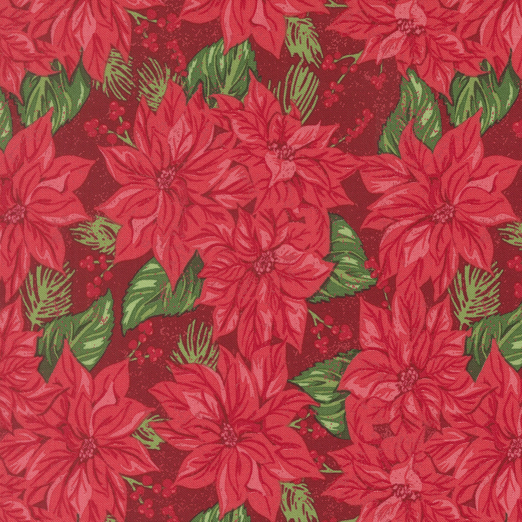 Holiday Cheer Vintage Poinsettia Cardinal Yardage by Stacy Iest Hsu for Moda Fabrics | 20971 18