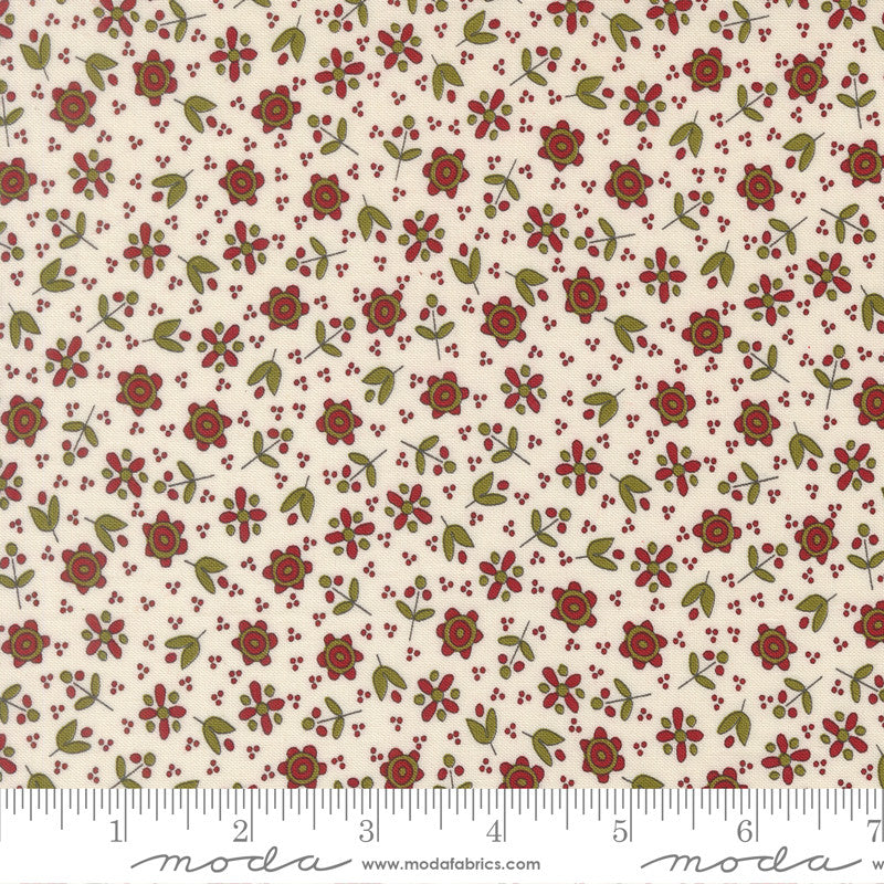 PRESALE Chilly Christmas Flowers Vanilla Yardage by Sweetwater for Moda Fabrics | 55712 11