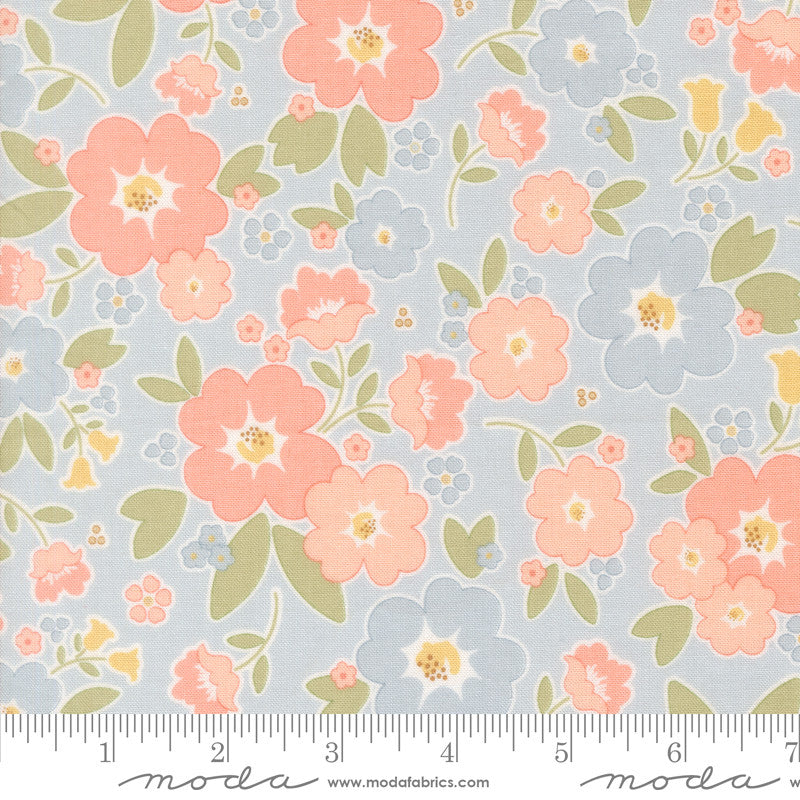 PRESALE Handmade Sweetness Vintage Blooms Sky Yardage by Heather Briggs of My Sew Quilty Life for Moda Fabrics | 31790 22