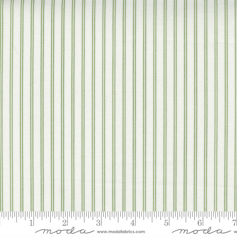 Nantucket Summer Stripe Cream Grass Yardage by Camille Roskelley for Moda Fabrics | 55267 26