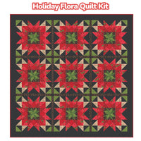 PRESALE Holiday Flora Custom Quilt Kit With Holiday Cheer by Stacy Iest Hsu | 62 1/4” x 62 1/4” (Dark Version)