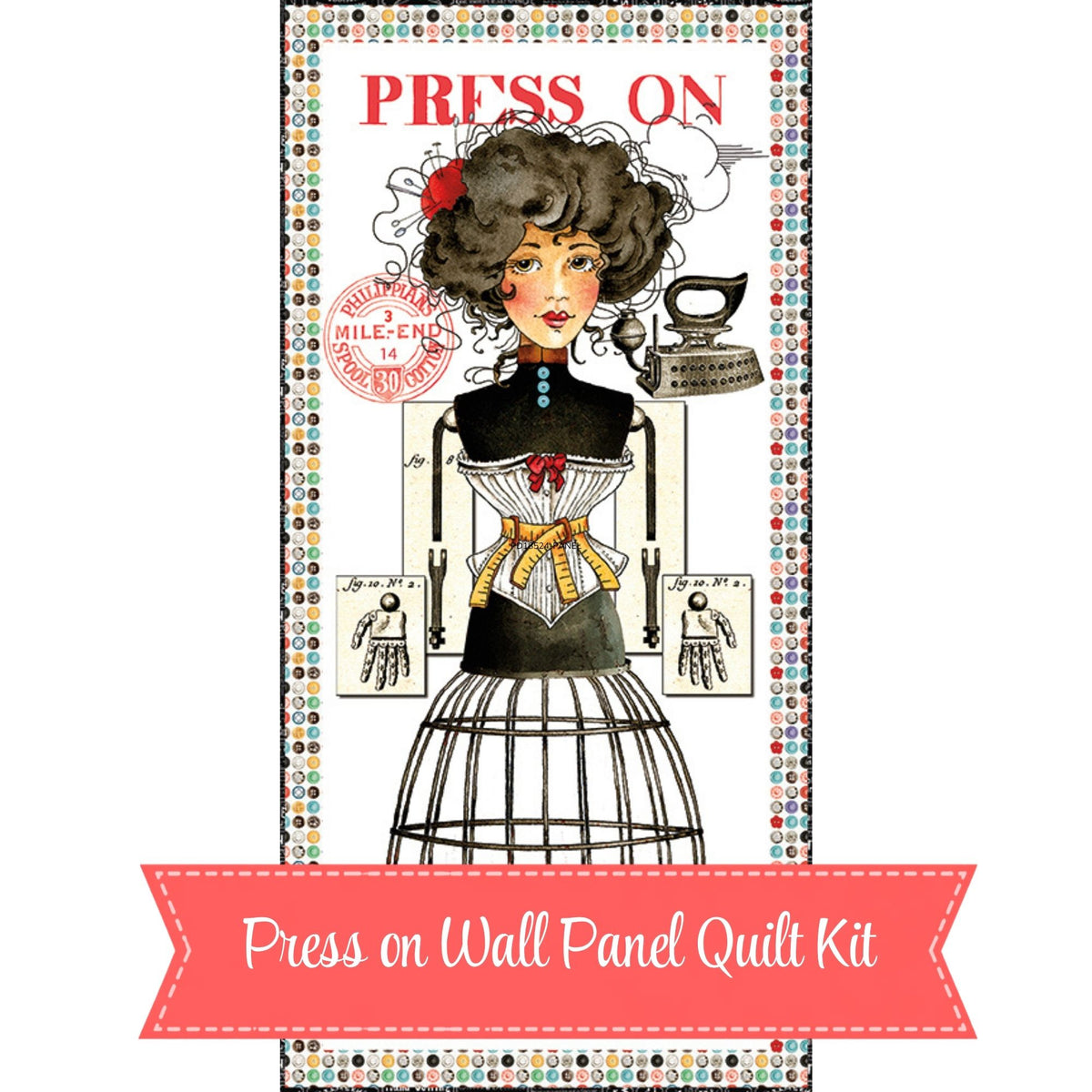 PRESALE Press on Wall Panel Quilt Kit | She Who Sews–The Maker by J. Wecker Frisch | Quilt Size 28 1/2" x 58 1/2" | FREE PATTERN