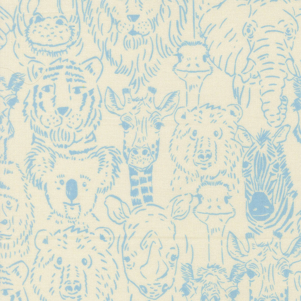 Animal Park Fun One Big Happy Family Dove Yardage by Stacy Iest Hsu for Moda Fabrics | 20962 11