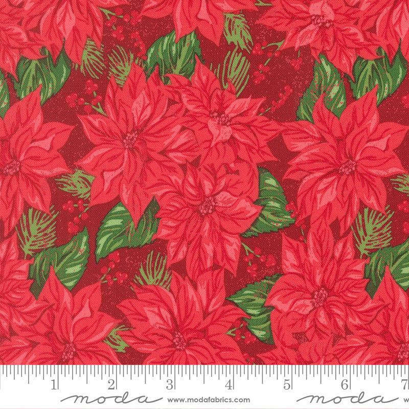 Holiday Cheer Vintage Poinsettia Cardinal Yardage by Stacy Iest Hsu for Moda Fabrics | 20971 18