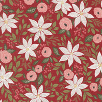PRESALE Berry And Pine Poinsettia Party Cranberry Yardage by Lella Boutique for Moda Fabrics | 5240 14