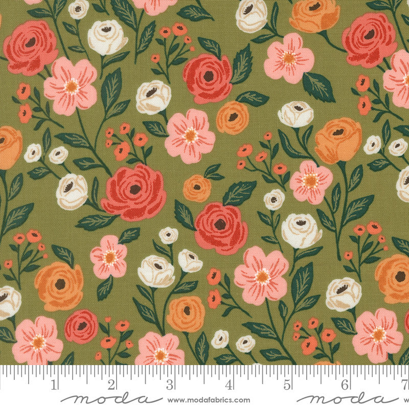 PRESALE Garden Glam Petal Pusher Grass Yardage by Lella Boutique for Moda Fabrics | 5270 16