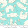 Here Kitty Kitty Aqua Sleepy Time Yardage by Stacy Iest Hsu for Moda Fabrics |20832 19