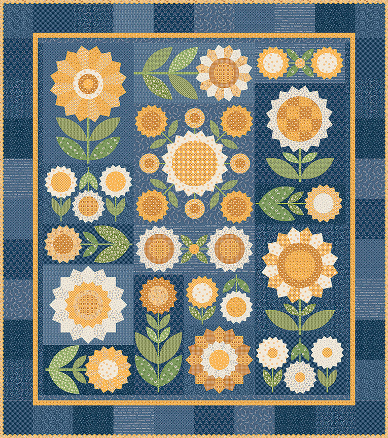 PRESALE Denim & Daisy Fresh as a Daisy Quilt Puzzle by Lori Holt of Bee in my Bonnet | FG-50849
